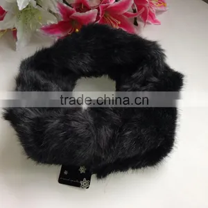 Cashmere Black Color Fashion Winter Knitted Factory Produce Fashion Circle Round Scarf thumbnail-4