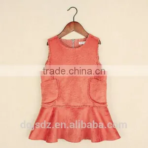 Faux Leather Children Winter Frocks for Girls Kids Frozen Dress thumbnail-2