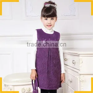 2015 Newest Winter Embroidery Designs Baby Dress Flower Girl Dresses Royal Blue Little Girls Dress Suits thumbnail-1