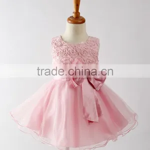 Walson Children Clothes New Model Pink With Blue Children Bridesmaid Dress Latest Children thumbnail-4