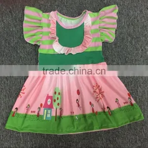 Baby Girls Icing Flutter Sleeves Ruffle Shirts Boutique Girls Dress Princess Dresses for Little Girls thumbnail-1