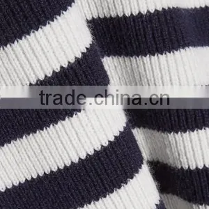 Among Best Selling Bell Sleeved Navy Blue and White Striped Women Spring Sweater thumbnail-5