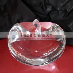 High Quality Faceted Clear Crystal Apple With Metal Leaf Crafts thumbnail-4