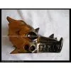 Natural Golden Tiger Eye Carved Crystal Dragon Head Skull thumbnail-1