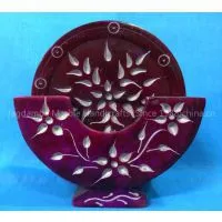 Black Marble Coaster Set Handmade Crafts Work Floral Design Home Decor & Gifts thumbnail-3