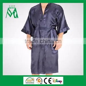 Pure Silk Robes Men Luxury Super Thin Wedding Night Gown Lounge Floor thumbnail-1