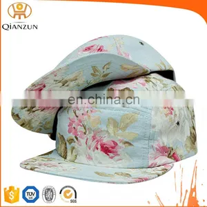 Custom Leather Patch Logo 5 Panel Hat Cap thumbnail-2
