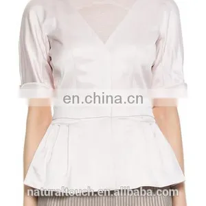 2015 Women Classy V-Neck Grace Ruffles Buttom Jacket NT10 thumbnail-2