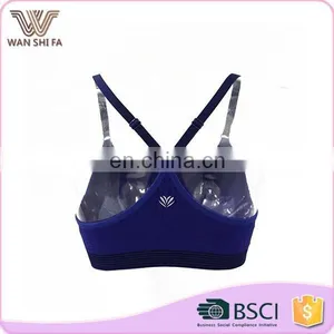 Popular Spaghetti Straps Sexy 6 Colors 92% Nylon 8% Spandex Custom Sports Bra thumbnail-3