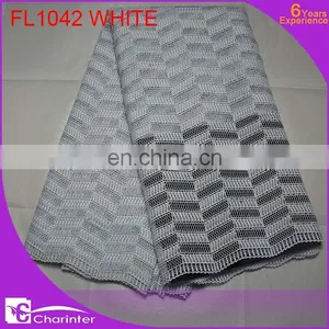 Fashion Embroidery Lace/african Lace Fabric/african Tulle Lace/african French Lace /charinter Lace FL1042 White Color thumbnail-1