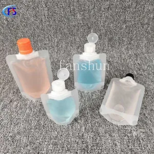 A Blank Standing Bag With a Flap for Hand Gel Clear Plastic Nozzle Bag for Sunscreen thumbnail-3
