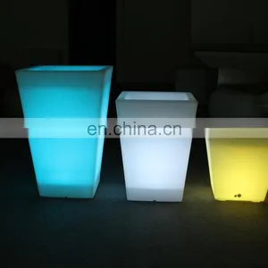 IP64 Led 16color Flashing Home Decoration Plastic Led White Flower Vase With Led Color thumbnail-4