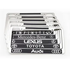 American Stainless Steel Carbon Fiber License Plate Frame U.S. Regulatory License Frame Metal Car License Plate Frame thumbnail-3
