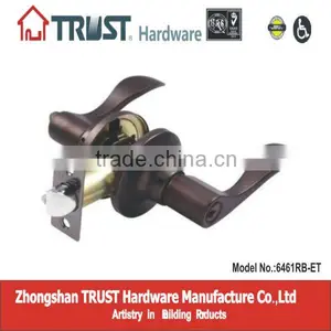 6461RB-ET:TRUST ANSI Grade 3 Kwikset Style Tubular Zinc Alloy Lever Lock With Brass Cylinder thumbnail-1