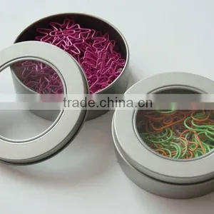 PET Coated Shapes Paper Clip in Tin Box With Window--50pcs thumbnail-1