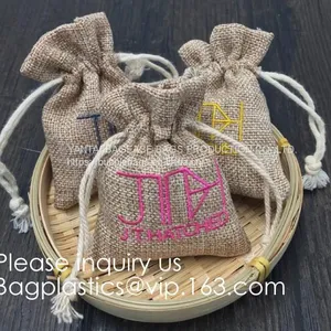 Brulap Candy Bags With String Birthday Wedding Party Gift Bags Jewlery Pouches DIY Craft Party Favor Jute Gift Bag Sack thumbnail-5