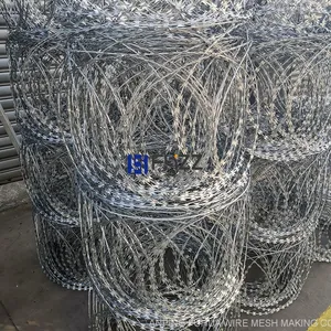 Galvanized Mild Steel Razor Wire Flat Wrap Razor Barbed Wire 500mm Height thumbnail-4