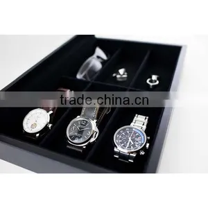 Custom Genuine Leather Glasses Case Watch Storage Box Jewelry Display Case With Glass Top thumbnail-5
