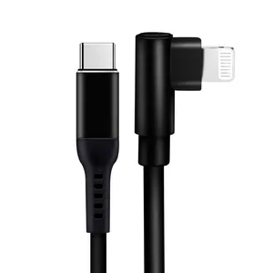 Right Angle MFi USB-C to Lightning Gaming Cable 90 Degree 18W PD Charging Data Cable for IPhone 11/12 thumbnail-2