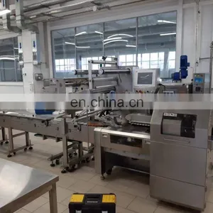 High Quality Full Servo Pillow Type Frozen Food Dumpling Pizza Hamburger Automatic Flow Packaging Machine thumbnail-3