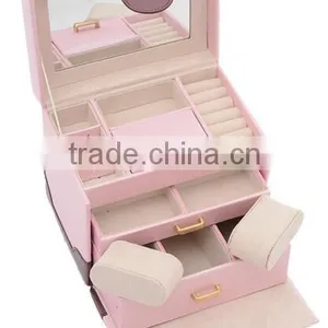 Popular High Quality Leather Jewelry Display Box,pink Leather Jewelry Box,faux Leather Jewelry Box thumbnail-5