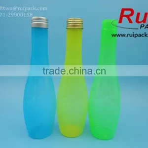 Hot! Long Thin Plastic PET Bottle With Aluminum Cap for Beverage/drink, Clear PET Juice Bottle thumbnail-5
