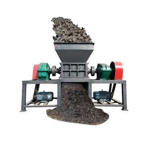 Wood Pallet Double Fabric Shredder Textile Shaft Coconut Husk Shredder Machine Cheese Shredder Machine for Sale thumbnail-2