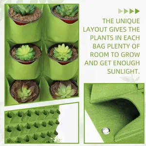 Multi-pocket Strawberry Grow Bags Hanging Vertical Flower Herb Planter Bags for Balcony Garden Decoration thumbnail-5