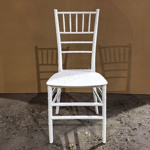 White Chiavari Wedding Chairs for Event Banquet Stackable Plastic Party Dining Chair thumbnail-2