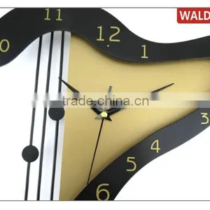 Harp Shaped Creative Fashion Quartz Analog Wooden Wall Clock thumbnail-3