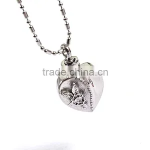 Engravable Stainless Steel Heart Pendant Perfume Bottle Pendant thumbnail-2