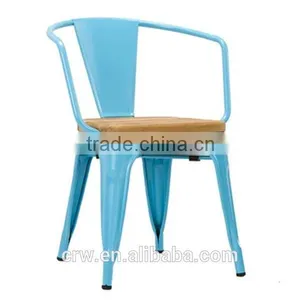 MCH-1504 Industrial Furniture Wooden Seat Stainless Steel Dining Chair thumbnail-1