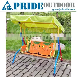 Lovely Cartoon Safety Baby Cradle Swing Metal Kids Patio Swing With Canopy Quality Choice thumbnail-1