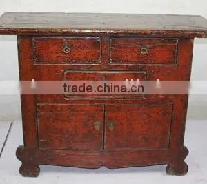 Antique Chinese Gansu Red Distressed Cabinet thumbnail-1