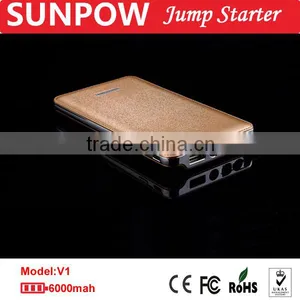 Sunpow Luxury Gold Color Multi-function Car Battery Power Bank 12000mAH Emergency Mini 12v Car Jump Starter With Air Compressor thumbnail-5