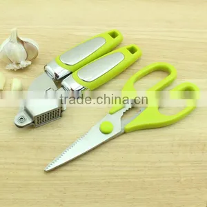 Perfect Green Color Utensil Garlic Press and Scissors Kitchen Set thumbnail-1