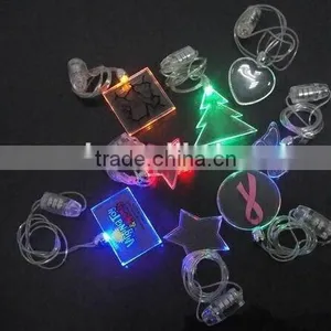 Heart Shape Flashing LED Necklaces for Lovers With Logo Imprint thumbnail-1