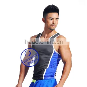 Custom Polyester Spandex Mens Dri Fit Tank Top thumbnail-2