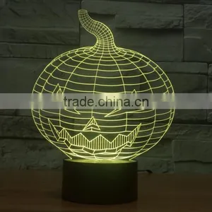 Christmas Gift !3D Illusion Bulbing Night Light Lamp 7 Color Change Touch Switch Novelty Pumpkin Mini Light For Hallowen thumbnail-6