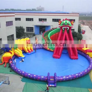 Lanqu Giant Inflatable Fun Pool With Slide thumbnail-1