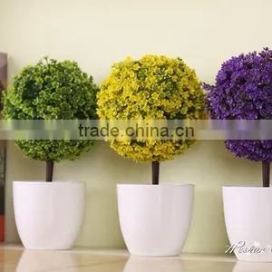 High Quality Table Decoration Artificial Topiary Grass Ball Bonsai Potted Plant thumbnail-3