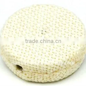 Woven Cloth Woven Beads, Acrylic With Cloth, Beige, Flat Round, 33x11mm, Hole: 3mm.(WOVE-R003-13) thumbnail-1