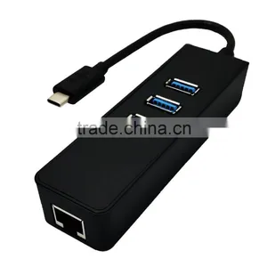 USB3.1/Type-C to USB3.0 Adapter Connector Hub 2pcs/lot 3 * USB3.0 Ports And1* Lan Port for Macbook Chromebook thumbnail-1