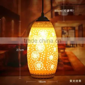 Vintage LED Pendant Light Blue White Porcelain Ceramic Loft Coffee Bar Restaurant Kitchen Lights thumbnail-1