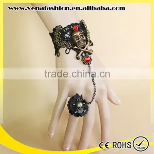 Skull Cheap Woven Lace Bracelet, Lace Cuff Bracelet thumbnail-5