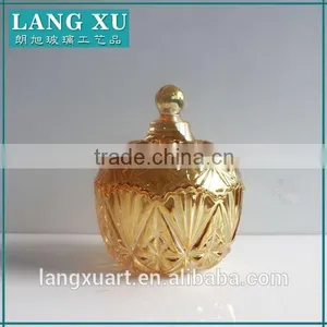 LX-T023 Middle East Gold Plating Luxurious Home Decorative Glass Jars and Lids thumbnail-2