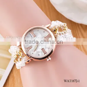 New Classic Geneva Ethnic Braided Analog Quartz Chain Roman Numerals Lady Watch thumbnail-1