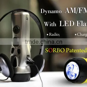 Emergency Dynamo Power AM/FM Radio /Hand Crank LED Flashlight/Cell Phone Charger thumbnail-3