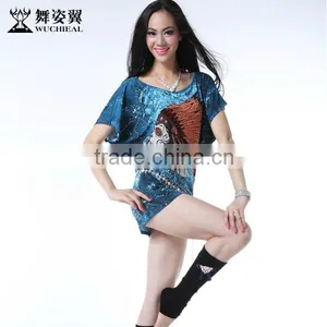 Wuchieal High Quality Sexi Belly Dance Practice Wear of Short Dress thumbnail-1