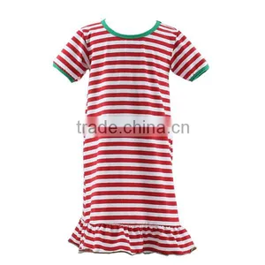 Long Sleeves Todder Girl Red White Dress Chevron Skirt Dress Baby Girl Wholesale Children Clothing Christmas Boutique Dress thumbnail-4